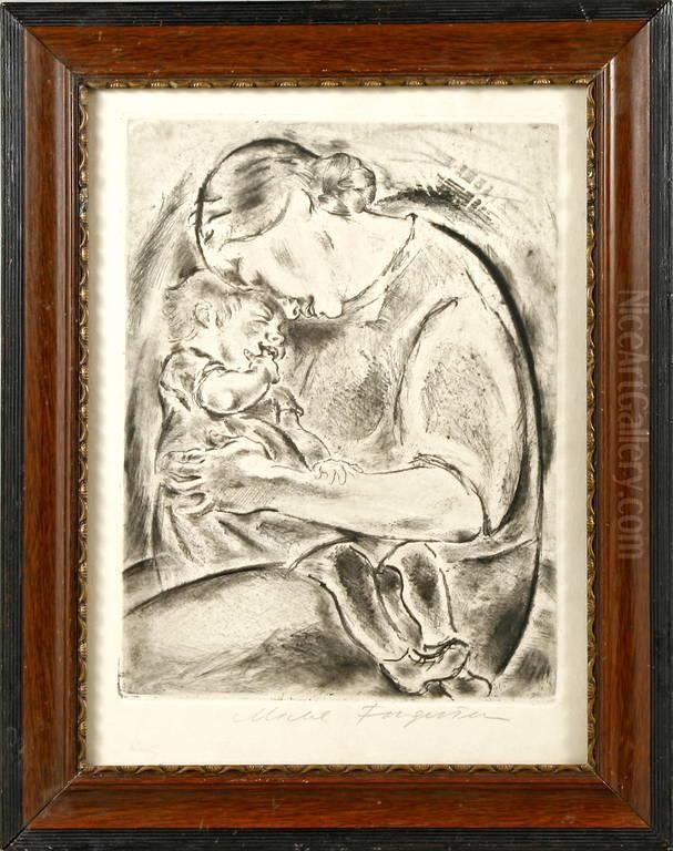 Zehn Radierungen Uber Das Thema Mutter Oil Painting by Michel Fingesten