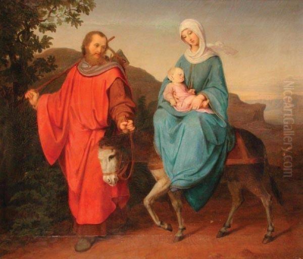 La Fuga In
Egitto Oil Painting by Josef Anton Fischer
