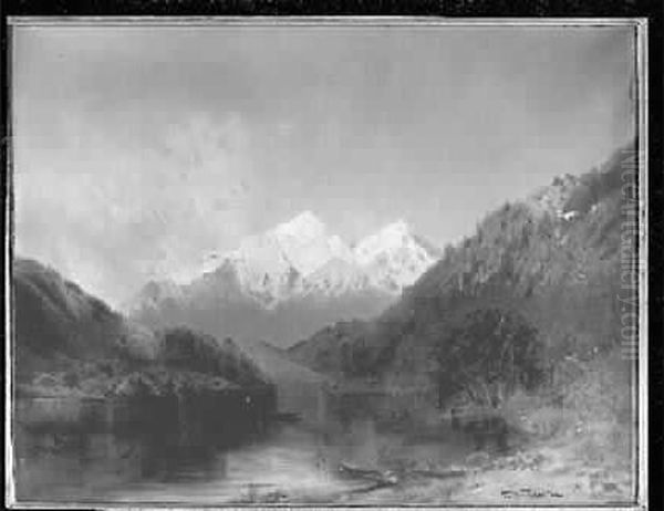 Lac De Montagne, 1902. Oil Painting by Joseph Fischer