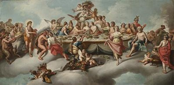 The Marriage Of Cupid And Psyche Oil Painting by Fedele Fischetti