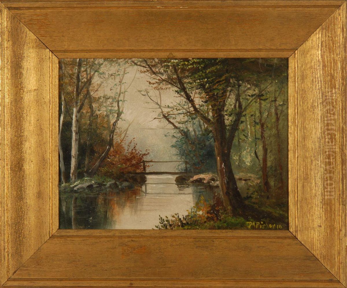 Foot Path Near New Lane Oil Painting by D.A. Fisher