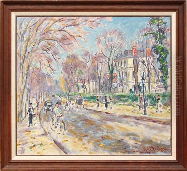 'le Boulevard Boulogne' Oil Painting by Hugo Melville Fisher