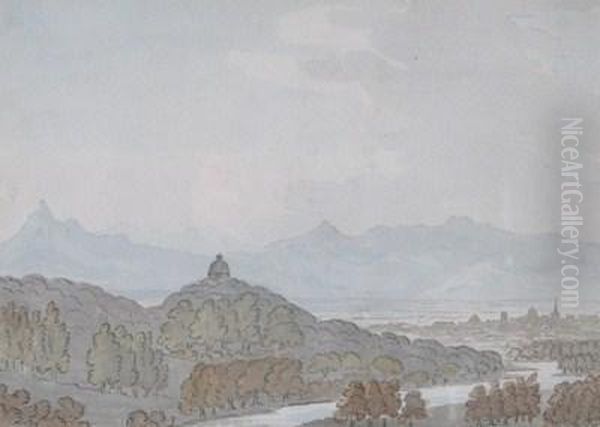 View Of Turin, Italy Oil Painting by John (Bishop of Salisbury) Fisher
