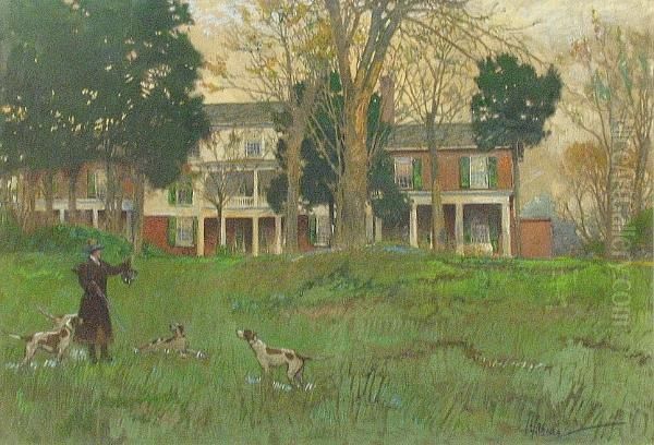 A Hunting Party On A Country Estate Oil Painting by Frank Livingston Fithian