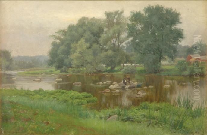 An August Day Oil Painting by William Crothers Fitler