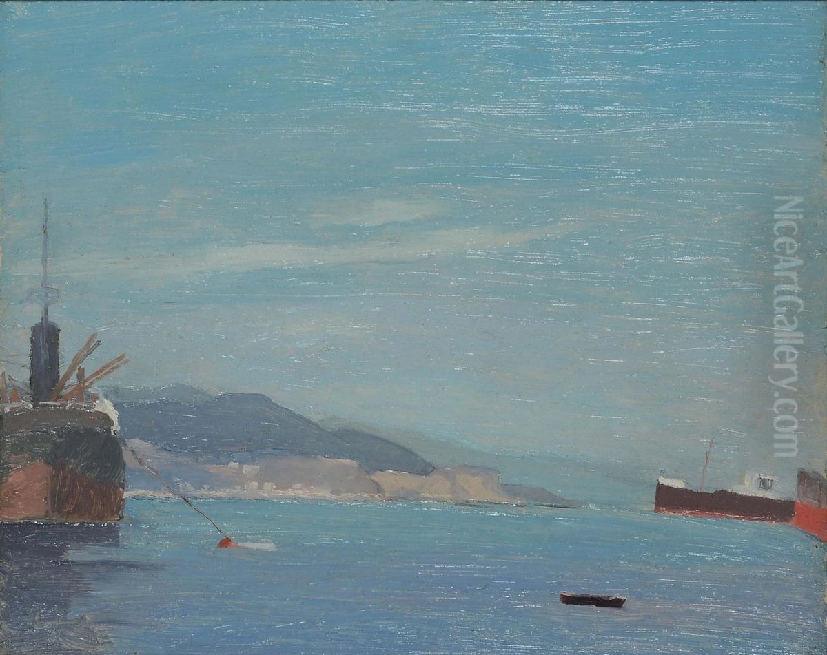 Veduta Del Porto Di Savona Oil Painting by Napoleone G. Fiumi