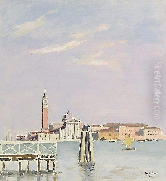 Veduta Di Venezia Oil Painting by Napoleone G. Fiumi