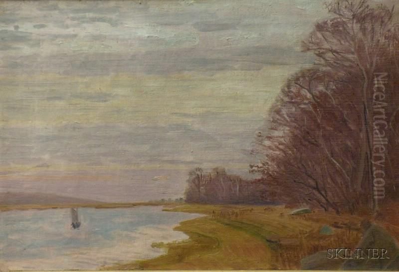 Autumnal Marblehead Landscape Oil Painting by Francis J. Flanagan