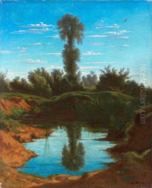 Etang Pres De Montgeron Oil Painting by Paul Flandrin