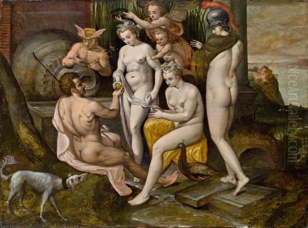 Das Urteil Des Paris Oil Painting by Frans Floris