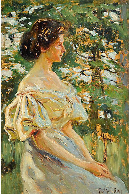 Giovane Di Profilo Oil Painting by Ugo Flumiani