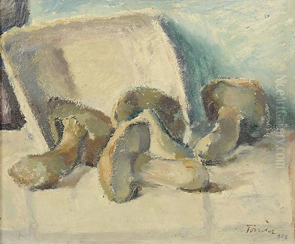 Natura Morta Con Funghi Oil Painting by Enrico Fonda