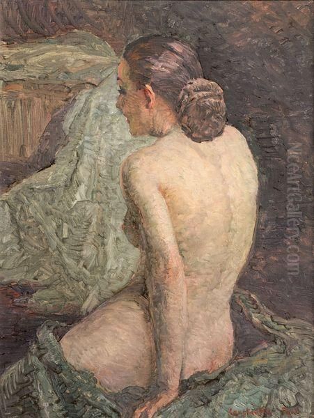 Nu De Dos Oil Painting by Constantin Font