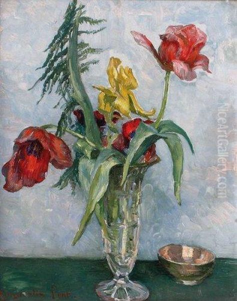 Vase De Tulipes Oil Painting by Constantin Font