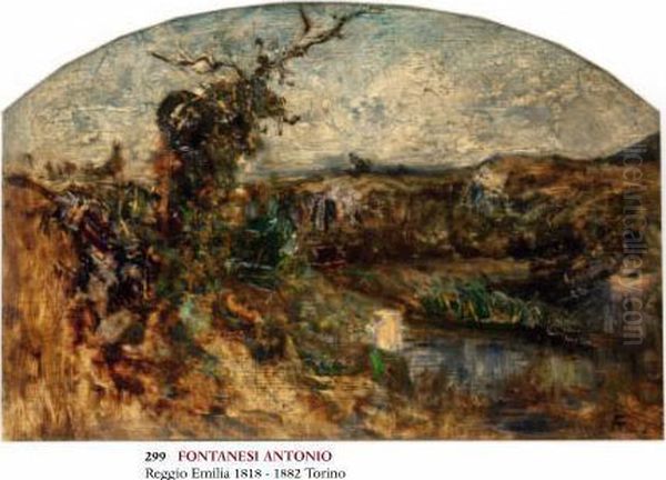 Mattino In Ottobre Oil Painting by Antonio Fontanesi