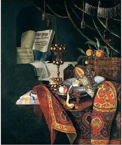 Signed And Dated On A Music Score Upper Left: Oil Painting by Pieter Forbes