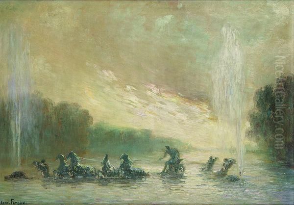 Fontaine Oil Painting by Henri Foreau