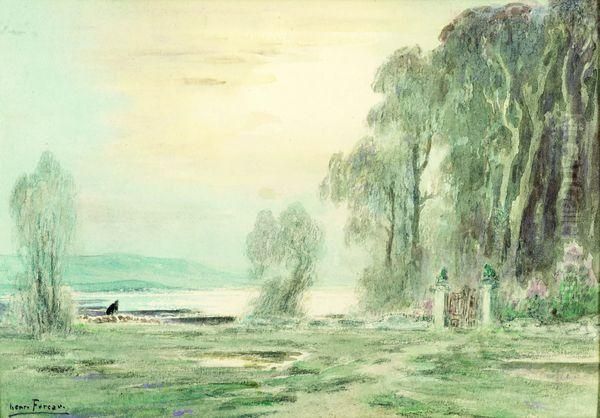 Penseur Au Bord Du Lac Oil Painting by Henri Foreau