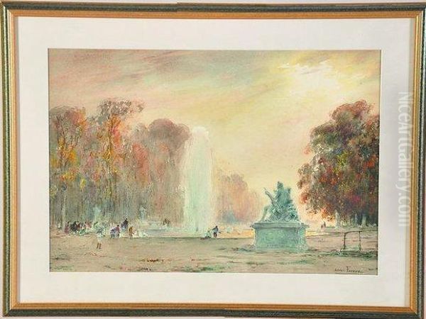 vue Du Parc Du Chateau De Versailles Oil Painting by Henri Foreau