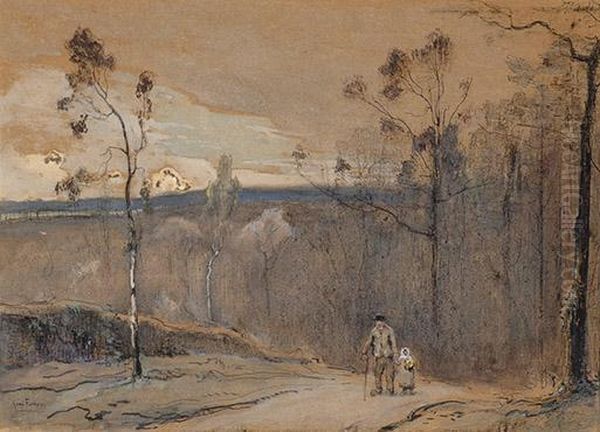 A Walk In The Forest Oil Painting by Henri Foreau