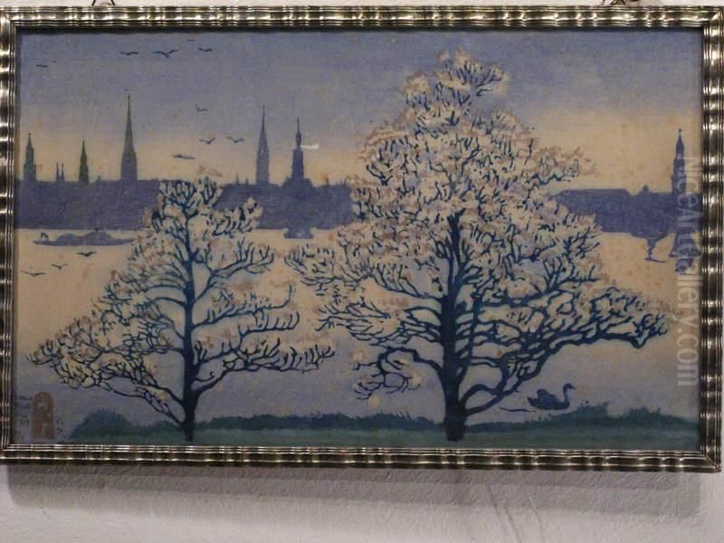 Blick Auf Die Binnenalster Oil Painting by Hans Forster