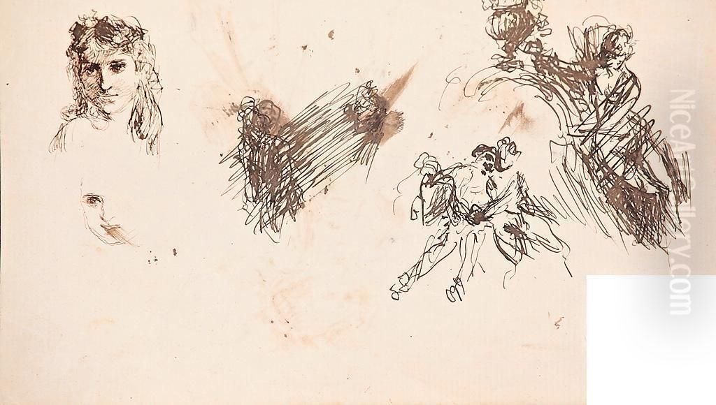 Joven A La Antigua Oil Painting by Mariano Jose Maria Bernardo Fortuny y Carbo