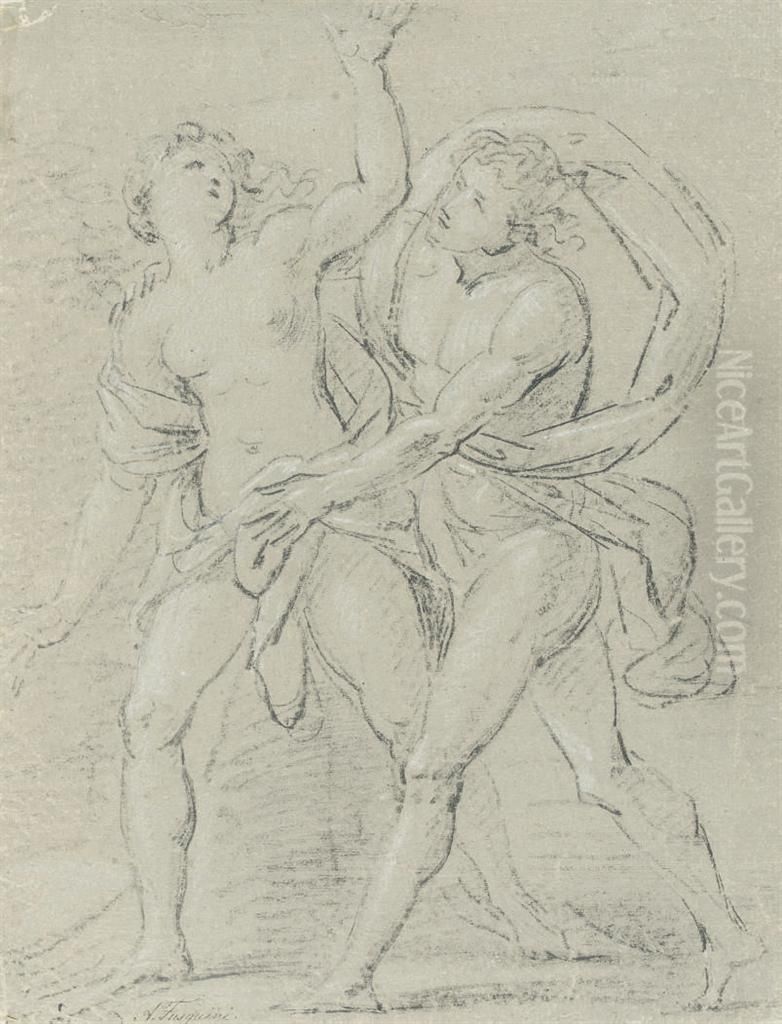 The Rape Of Orithyia Oil Painting by Arcangelo Foschini