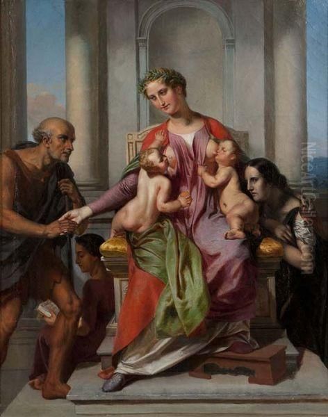 Scene Allegorique Oil Painting by Charles Fournier