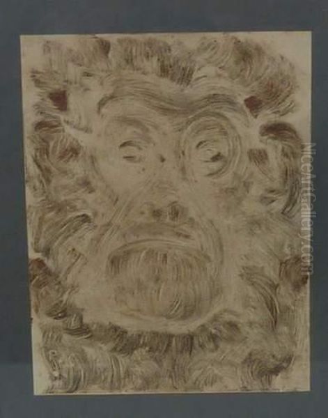 Tete De Babouin Oil Painting by Pierre Fournier Des Corats