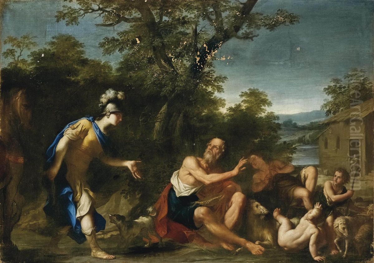 Erminia Tra I Pastori Oil Painting by Marcantonio Franceschini)