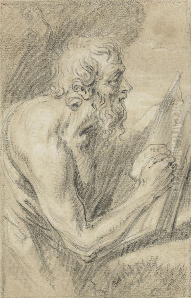 Saint Jerome Reading Oil Painting by Lucas Franchoys