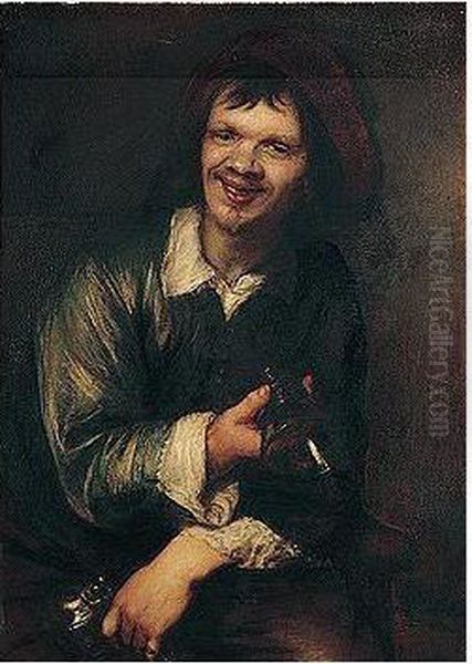 The Toper Oil Painting by Lucas Franchoys