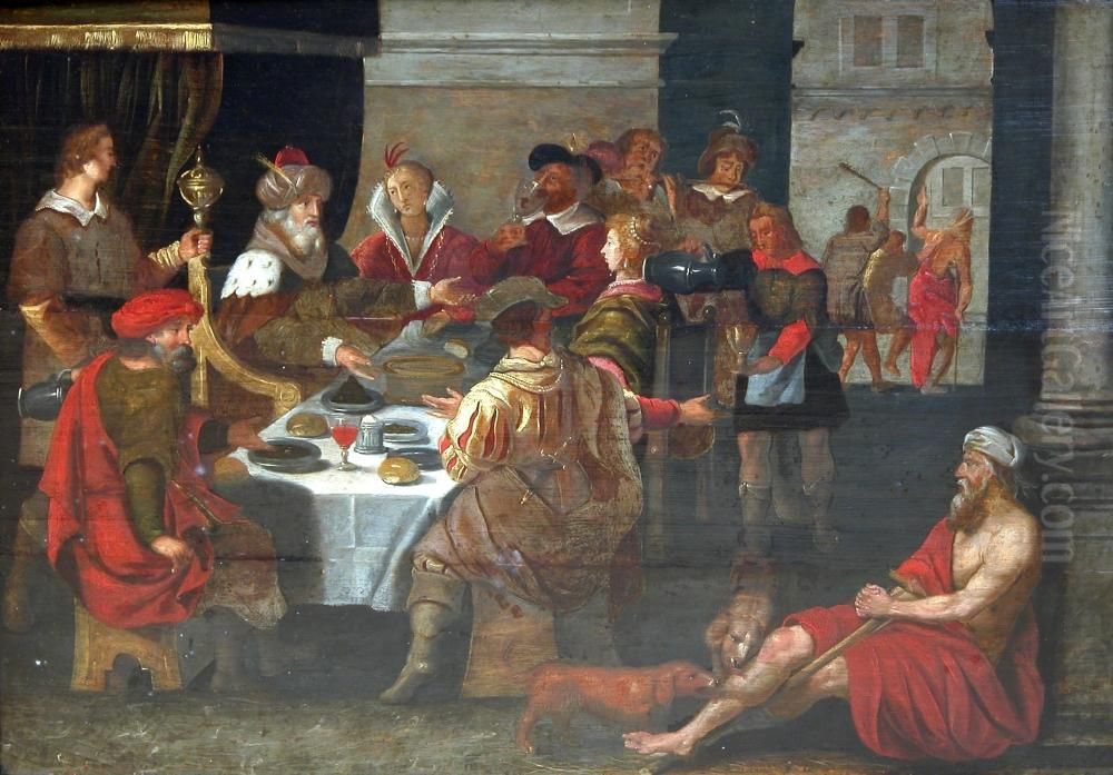 Middeleeuws Gelag - Fete Medievale. Oil Painting by Ambrosius Francken I