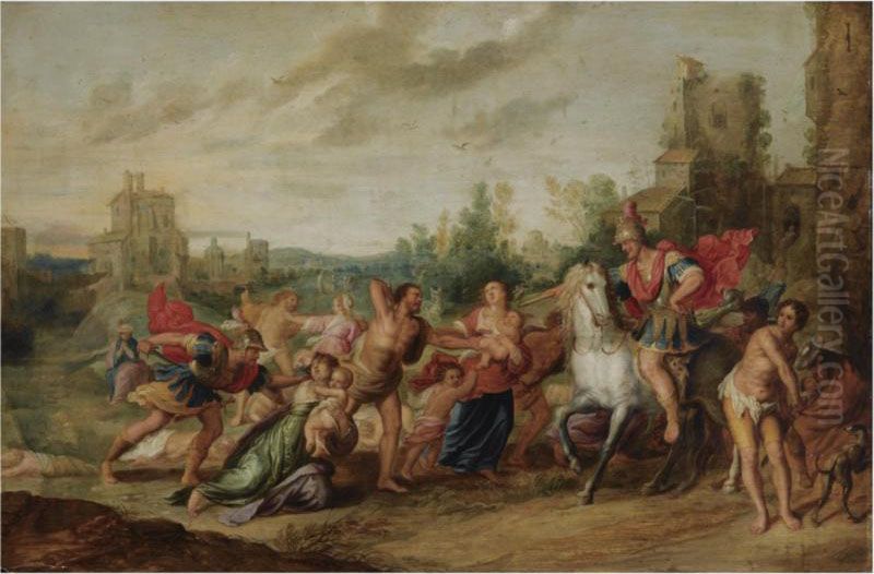 The Massacre Of The Innocents Oil Painting by Hieronymous III Francken