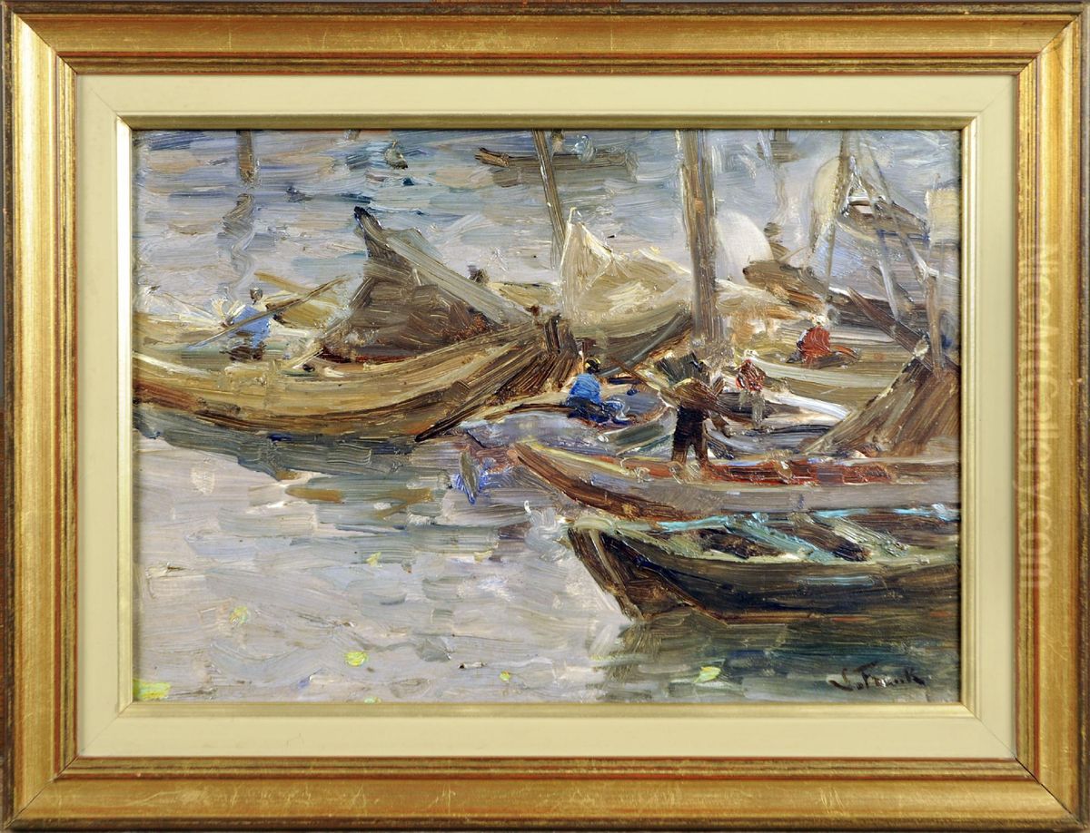 La Regate Oil Painting by Lucien Frank