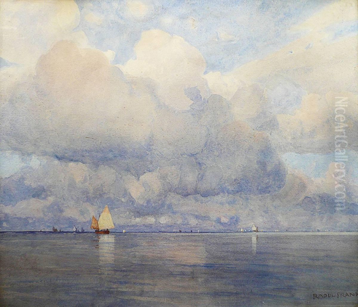 Voilier En Bretagne Oil Painting by Raoul Frank