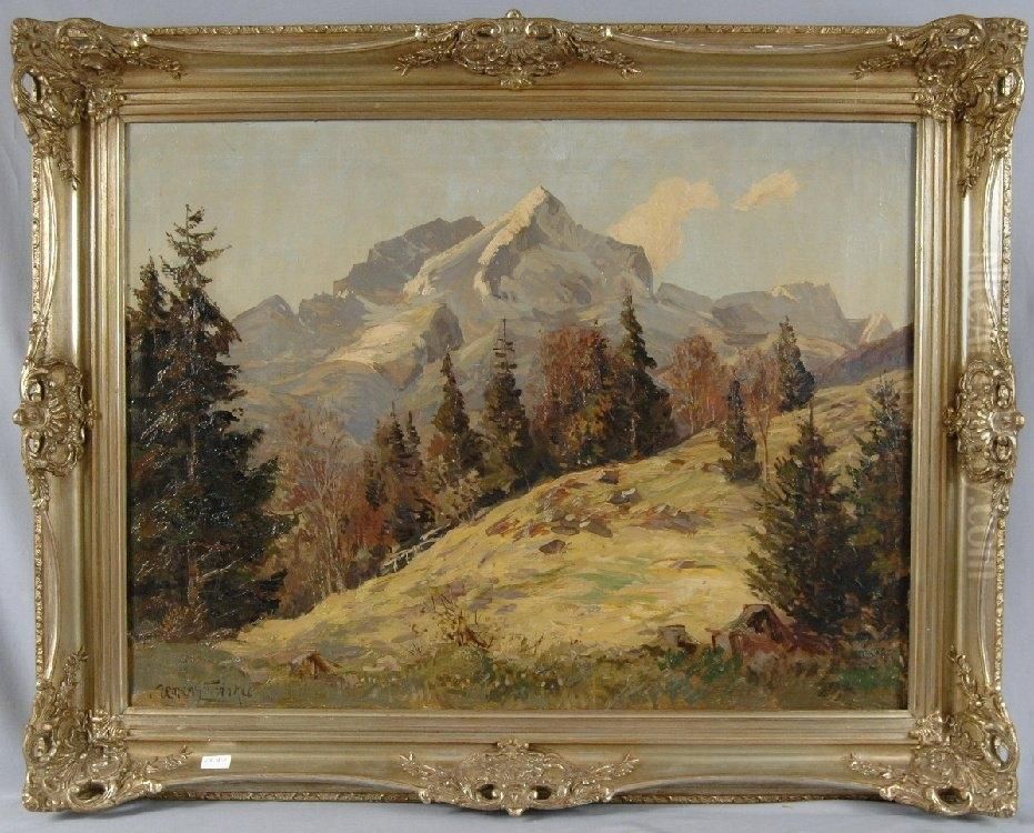 Gebirgslandschaft Oil Painting by Clemens Frankel