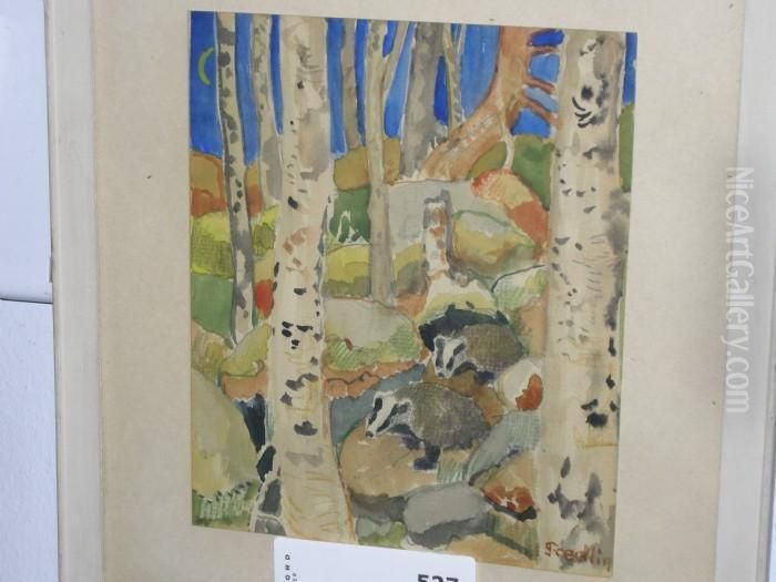 Djurmotiv Oil Painting by Tor-Otto Fredlin