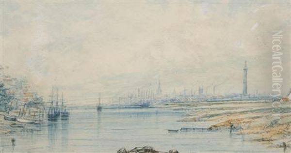 An Extensive View Of Great Yarmouth From The Water Oil Painting by Will. Philip Barnes Freeman