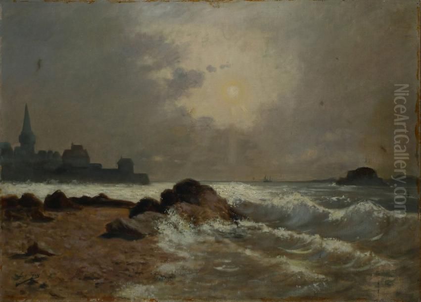 Eclaircie A Saint-malo Oil Painting by Eugene Frey