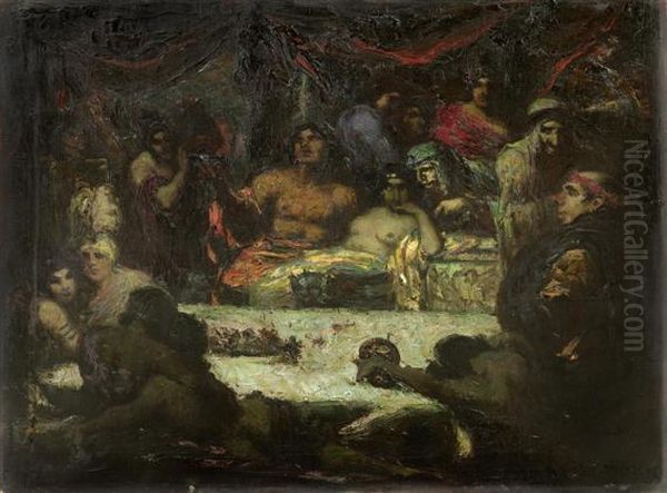 Oriental Scene Oil Painting by Adolf Frey-Moock