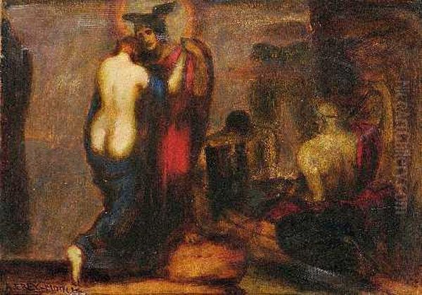 Orpheus Abschied Oil Painting by Adolf Frey-Moock