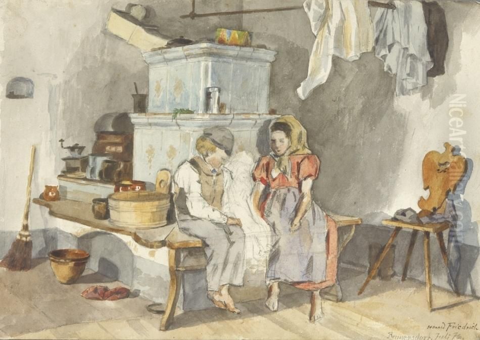 In Der Kuche Oil Painting by Harald Friedrich