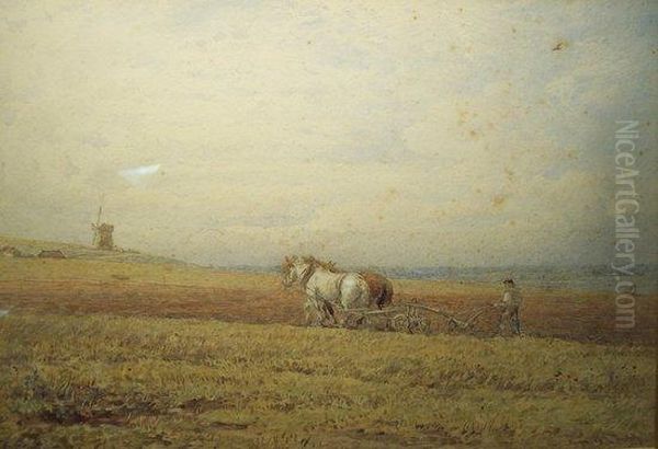 Ploughing Oil Painting by George Arthur Fripp