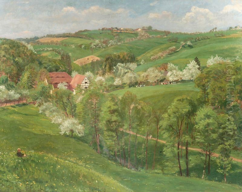 Hugeligelandschaft Oil Painting by Otto Fritzsche