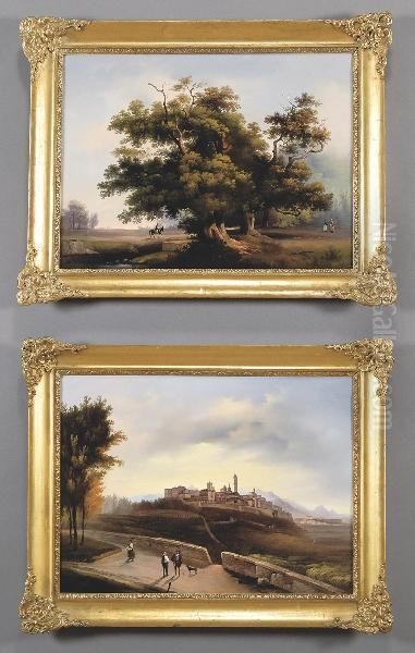 Veduta Di Bergamo Oil Painting by Tommaso Frizzoni