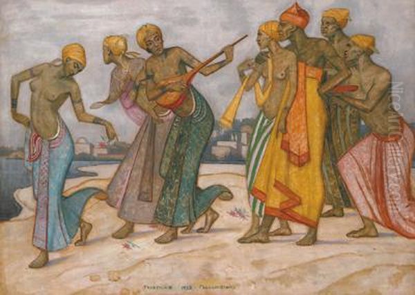 Oriental Dance Oil Painting by Hermann Frobenius