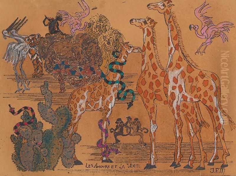 Les Amours Et La Vertu Oil Painting by Jacques Froment-Meurice