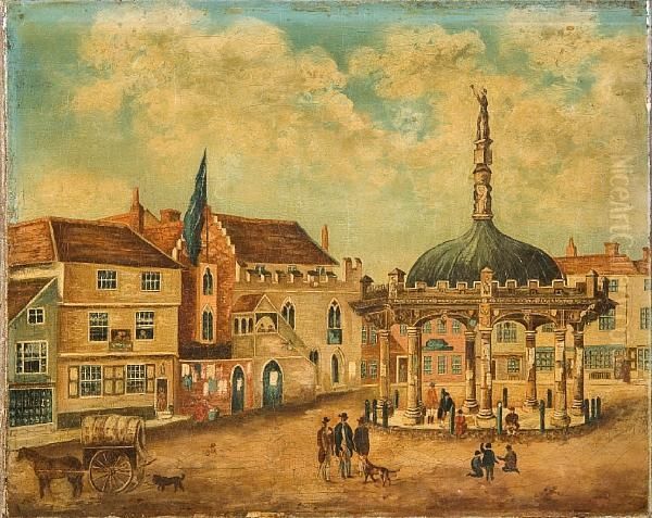 Ipswich Cornhill Oil Painting by George Frost
