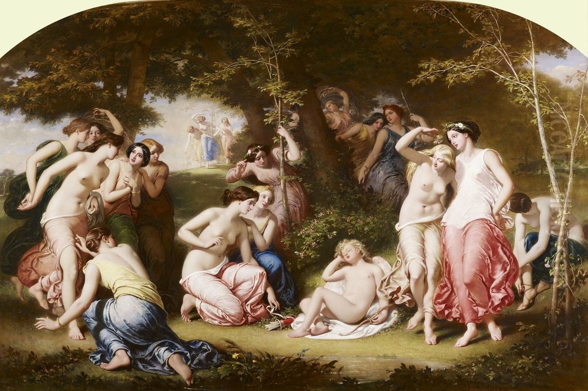 The Disarming Of Cupid Oil Painting by William Edward Frost